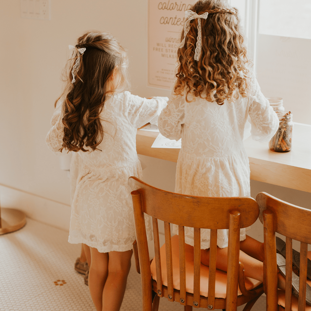 🤍 Nova's Ivory Garden Lace Mommy & Me Dress – Child ✨