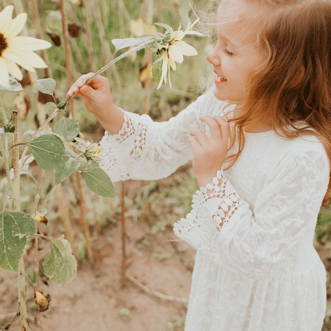 🤍 Nova's Ivory Garden Lace Mommy & Me Dress – Child ✨