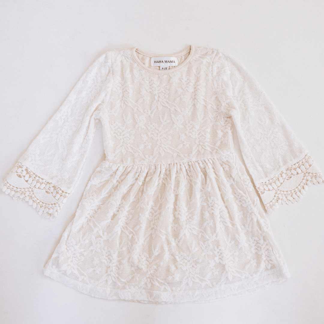 🤍 Nova's Ivory Garden Lace Mommy & Me Dress – Child ✨
