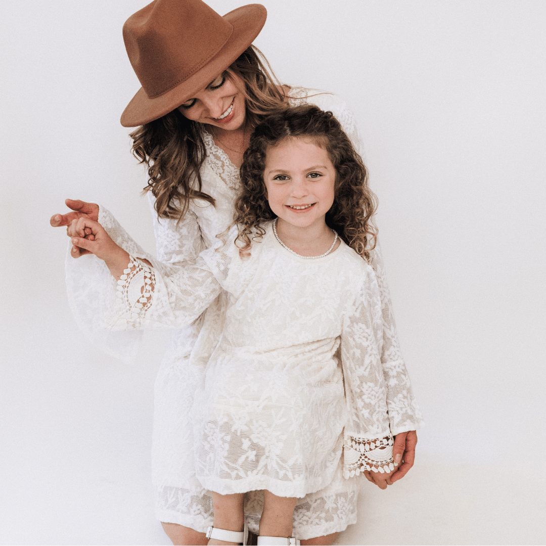Ivory Lace Mommy & Me Dresses