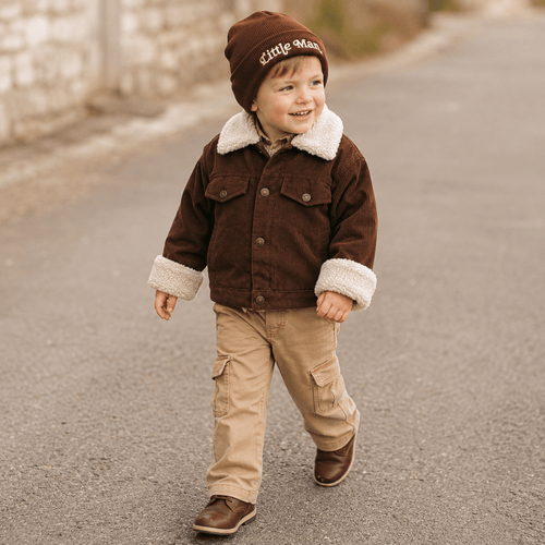 Matching Knit Hats- Little Man- Dark Brown