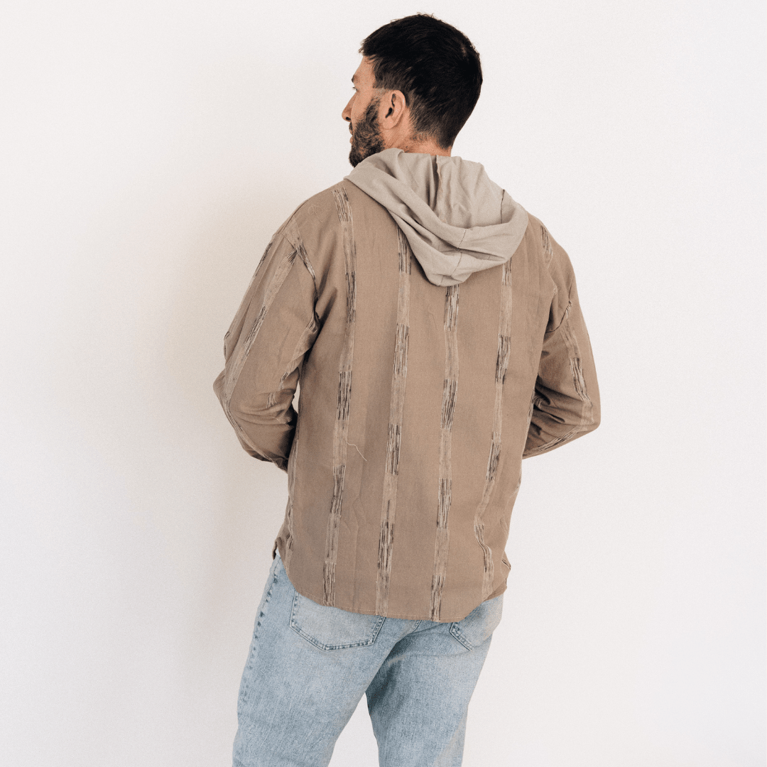 Nova's Rustic Charm Hooded Embroidered Shirt – Adult