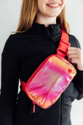 Red Iridescent Belt Bag