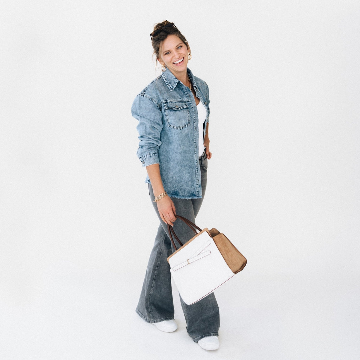 Nova's Blue Raw-Hem Denim Jacket – Women