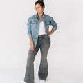Nova's Blue Raw-Hem Denim Jacket – Women