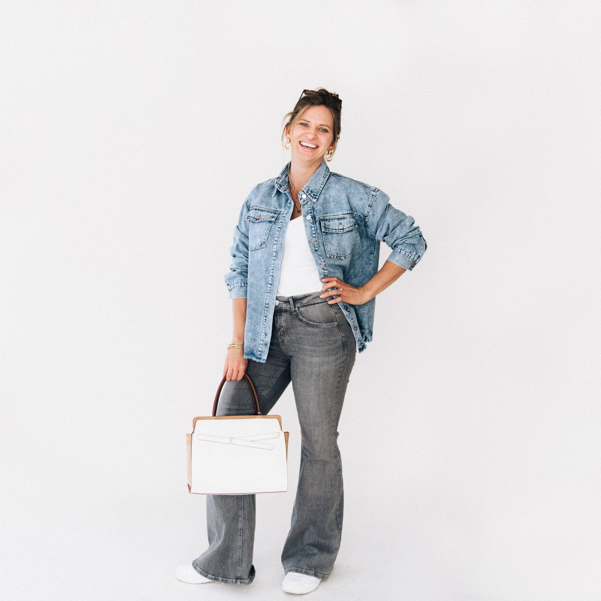 Nova's Blue Raw-Hem Denim Jacket – Women