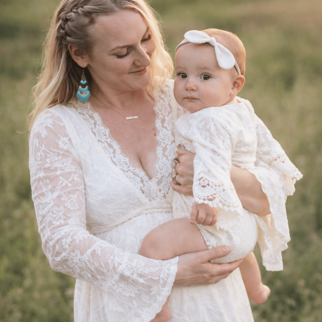 Ivory Lace Mommy & Me Dresses