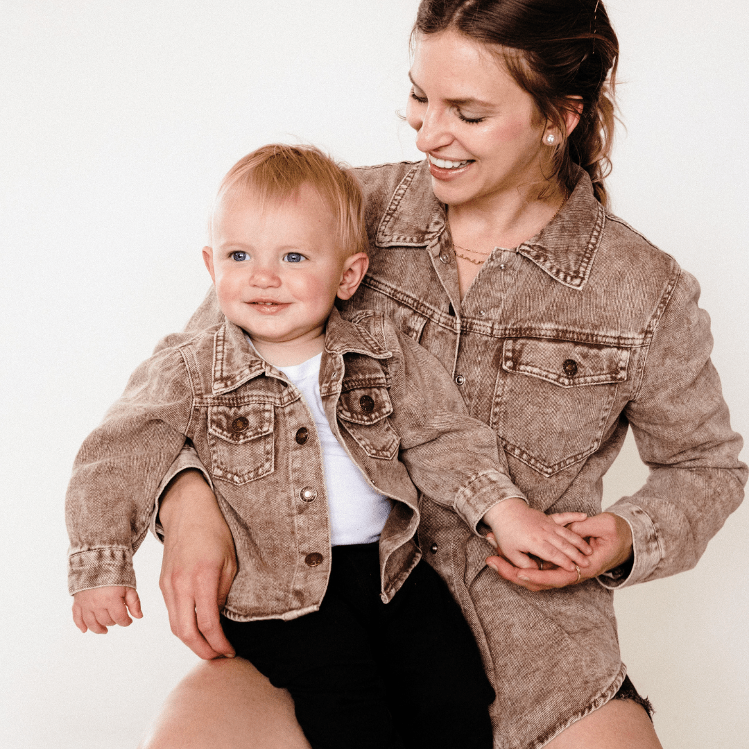 Nova’s Rustic Edge Brown Denim Jacket – Infant