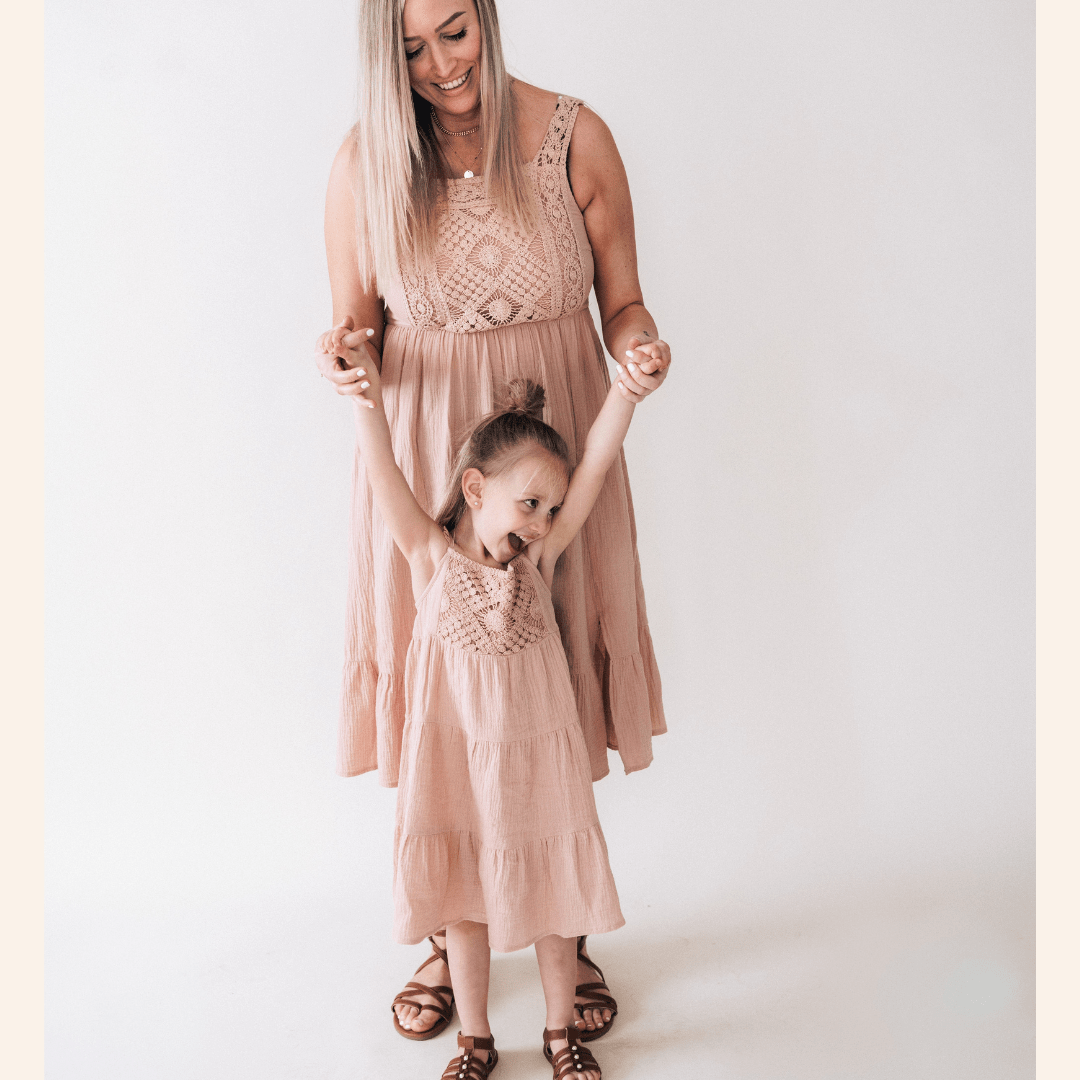 Nova's Blush Bloom Crochet Dress – Women ✨