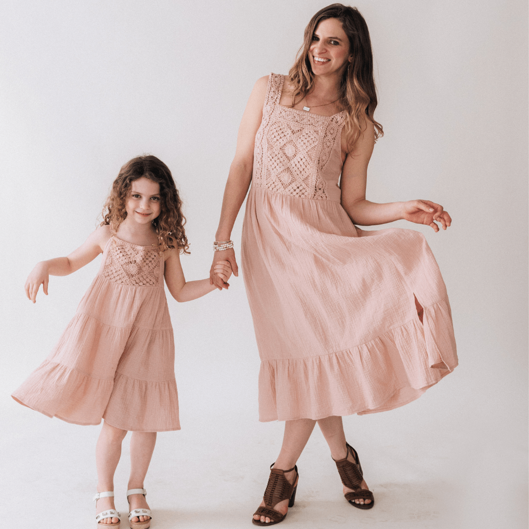 Nova's Blush Bloom Crochet Dress – Women ✨