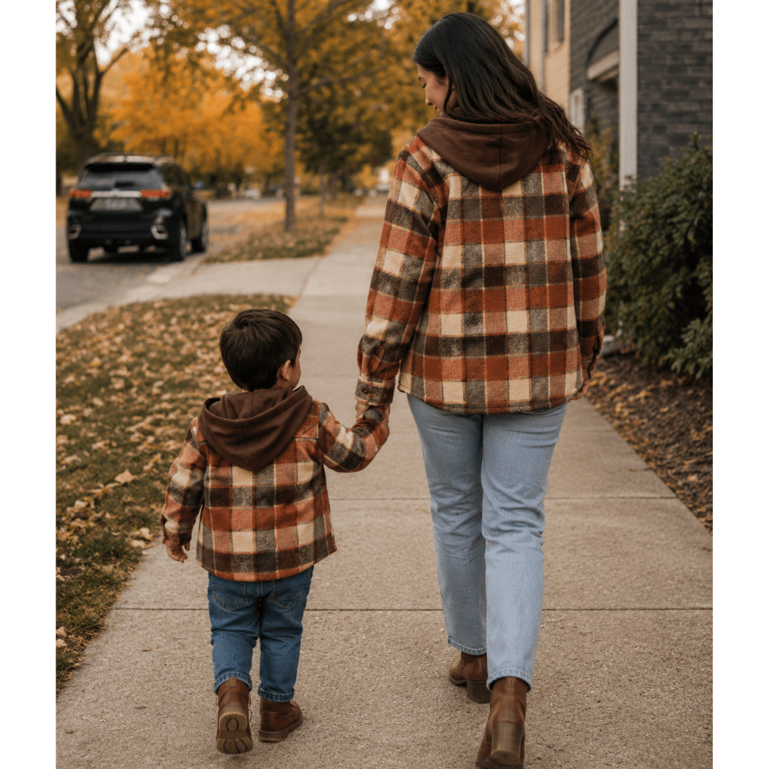 Nova's Cozy Harvest Plaid Hooded Flannel – Adult