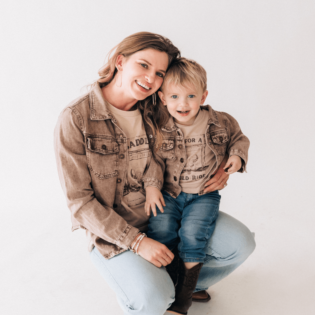 Nova’s Rustic Edge Brown Denim Jacket – Child