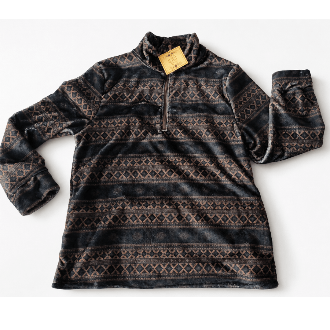 Nova's Cozy Aztec Sherpa 1/4-Zip Pullover – Unisex
