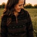 Nova's Cozy Aztec Sherpa 1/4-Zip Pullover – Unisex