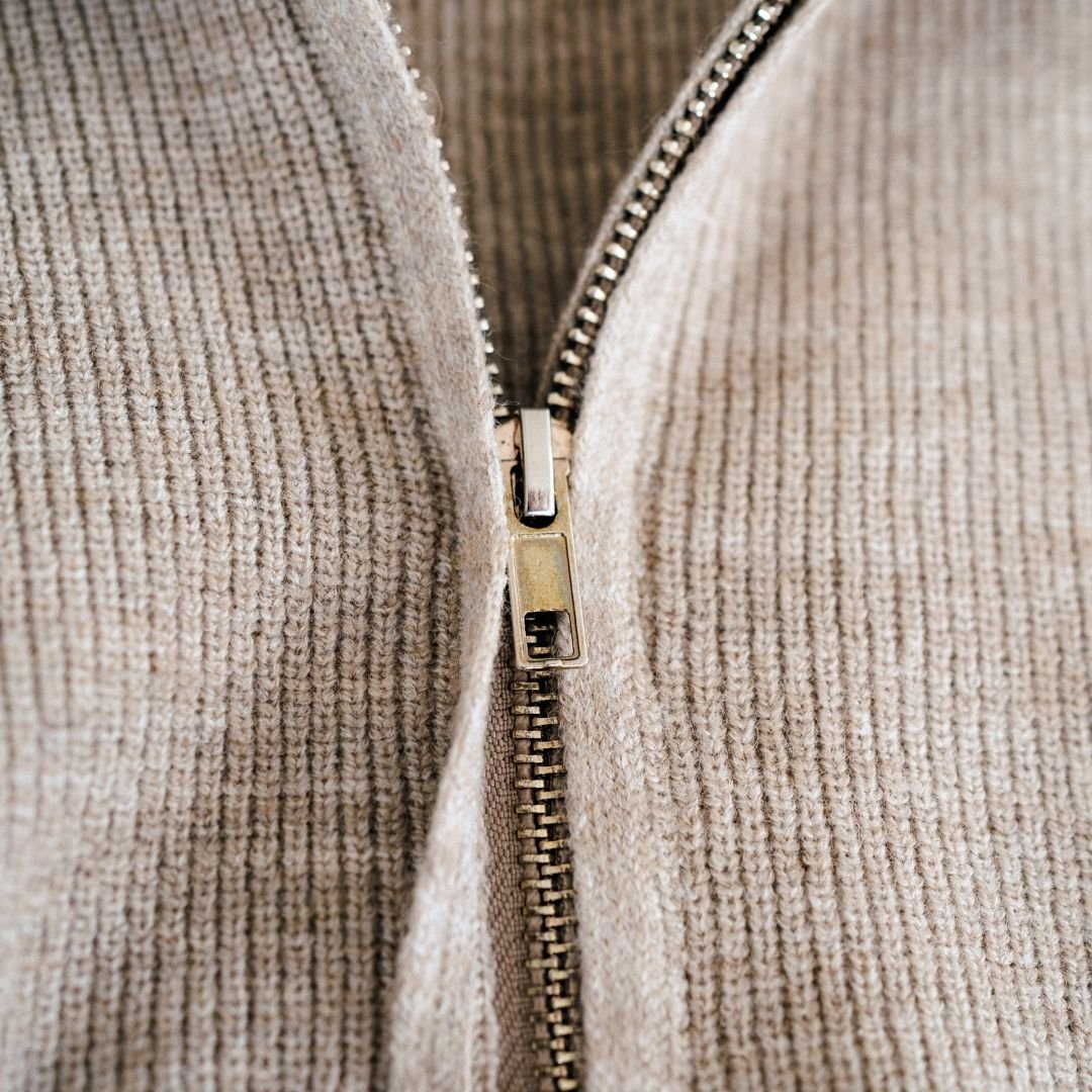 Nova's Sandstone Cozy Quarter-Zip Sweater – Women
