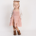 Nova's Blush Bloom Crochet Dress – Child ✨