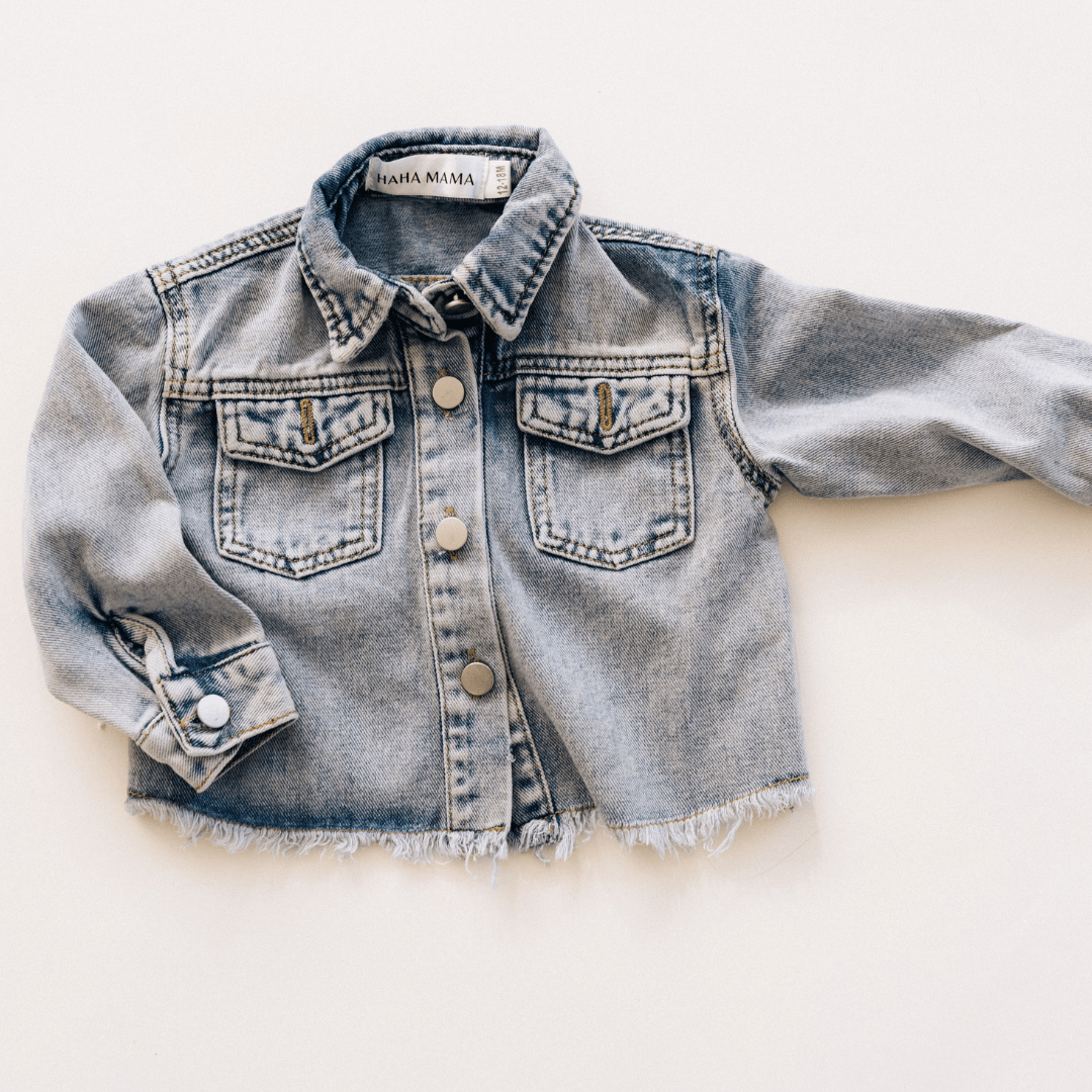 Nova's Blue Raw-Hem Denim Jacket – Child