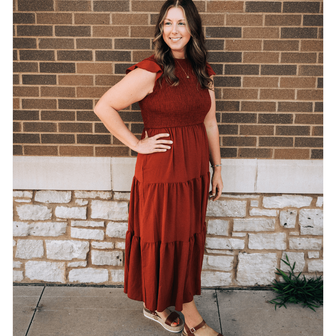 Nova's Cozy Harvest Smocked Maxi Dress – Women
