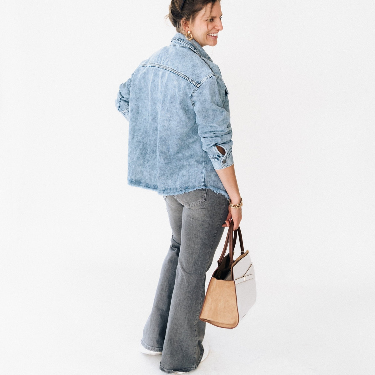 Nova's Blue Raw-Hem Denim Jacket – Women
